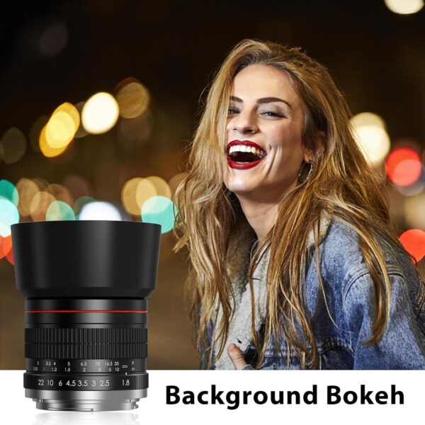 85mm f1.8 Portrait Lens - E Mount Lens for Sony, Medium Telephoto Lenses (Manual Focus) for Sony A7C A7R A7S A7 A9 A6700 A6600 A6500 A6400 A6300 A6100 A6000 A5100 A5000 NEX-7 NEX-6 NEX-5 ZV-E10 etc