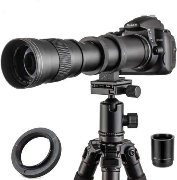 JINTU Telephoto Lens 420-1600mm f/8.3 Zoom SLR Camera Lens for Canon T7i T6 T6i T6s T7 T8i T3i, T4i, T5, T5i, SL2, SL1 4000D 2000D 80D 90D 5D III 6D 7D II 60D 70D 250D 750D 760D 1200D 1300D 2000D