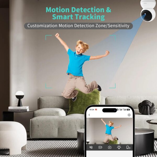 Alaga 3K Security Camera for Home, 5G and 2.4G WiFi,360° Pan, Human Pet Motion AI, Night Vision, Speaker, Compatible with Alexa and Google Assistant