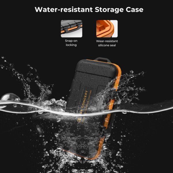 K&F Concept Camera Battery SD Card Holder for 4 SD Cards, 2 Camera Batteries, 6 TF Cards, 2 CF Cards or 2 XQDs, Water-resistant and Anti-shock Case, Camera Accessories, Small SD Card Case