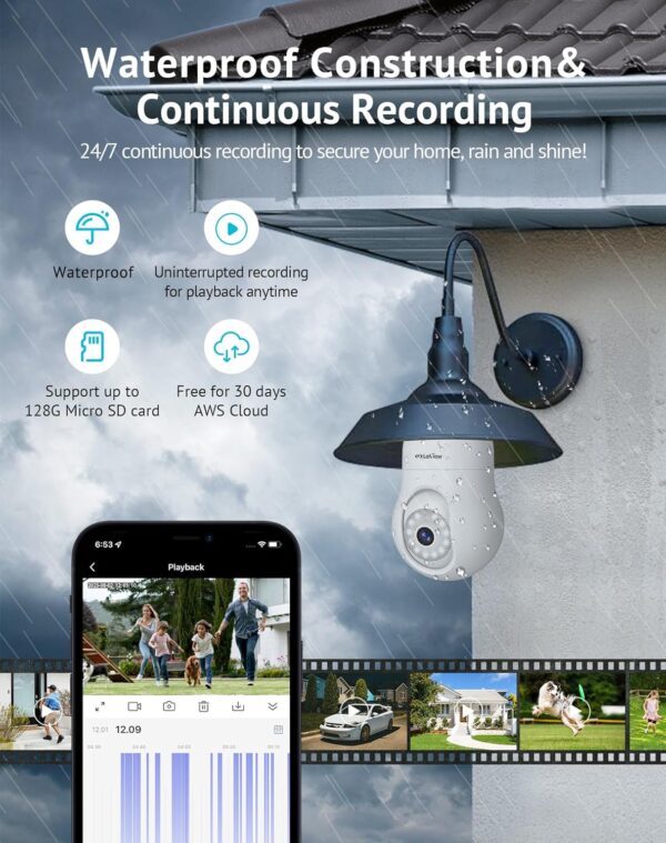 LaView 4MP Bulb Security Camera 2.4GHz,360° 2K Security Cameras Wireless Outdoor Indoor Full Color Day and Night, Motion Detection, Audible Alarm, Easy Installation, Compatible with Alexa (2 Pack)