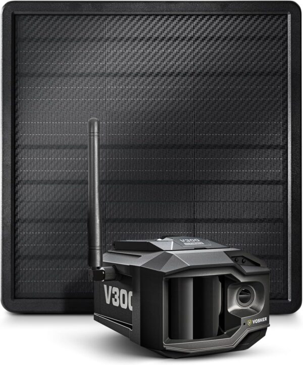 Vosker V300 Ultimate 4G-LTE Autonomous Outdoor Security Camera | High-Capacity 15,000 mAh External Solar Power Bank | SIM Card Included | No WiFi Needed | Live Streaming