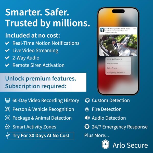 Arlo Essential Security Camera 2K | Indoor Only| 2nd Gen | Baby Monitor & Pet Camera | Wired Automated Privacy Shield, 2-Way Audio, Night Vision, Live Stream, Motion Alerts & Notifications White,1 Cam