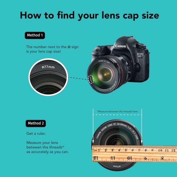 Foto&Tech Camera Lens Cap Leash with Elastic String, Compatible with Universal DSLR SLR Evil Mirrorless Cameras Video (x3)