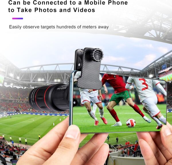 36X Long Focus Telephoto Phone Lens for iPhone and Android, Zoom Cellphone Camera Lens with Phone Clip for Picture Video Taking