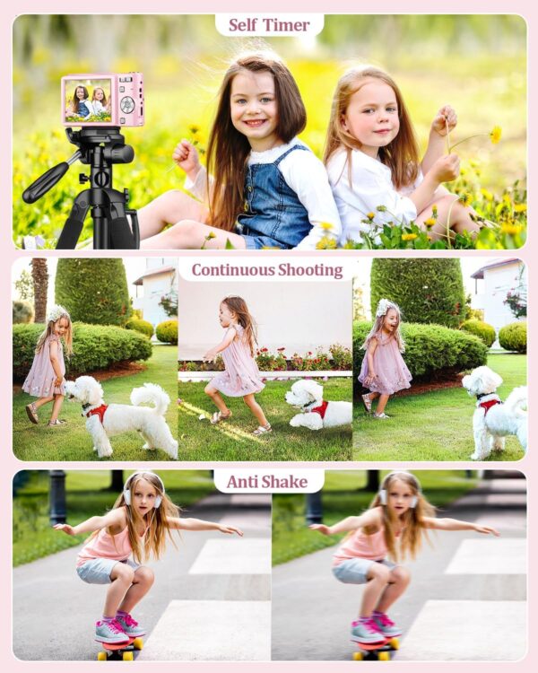 Upgrade Digital Camera,Autofocus 50MP FHD 1080P Camera with 16x Zoom Anti Shake,Compact Camera for Kid Student Children Teen Girl Boy,Kids Camera with 32GB SD Card,2 Batteries