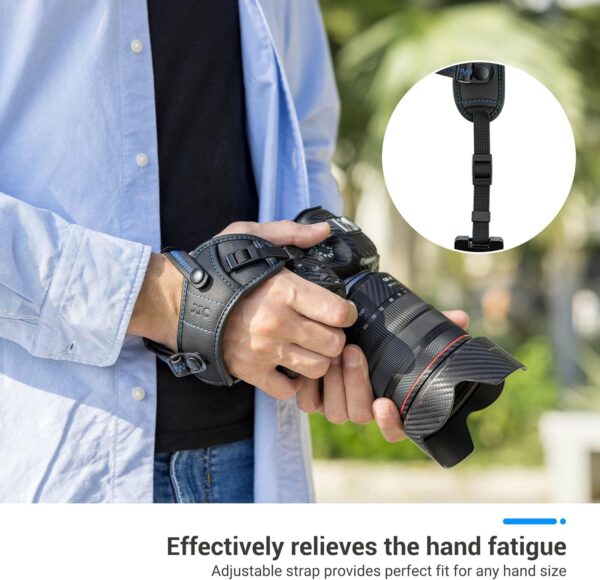 JJC Deluxe Microfiber Camera Hand Strap, Secure Padded Camera Holder Wrist Strap for Canon Nikon Sony Fujifilm Olympus DSLR and Mirrorless, Must Have Photography Accessories for Photographers