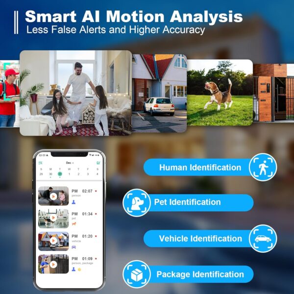 Security Cameras Wireless Outdoor, 2K Battery Powered WiFi Cameras for Home Security with AI Motion Detection, Color Night Vision, Spotlight, Siren, Waterproof, SD/Cloud Storage