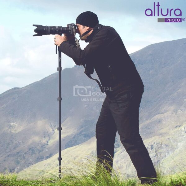 Altura Photo 62-Inch Camera Monopod - Heavy Duty Stand for Canon, Nikon, & Sony Mirrorless & DSLR Cameras - Steady Photography, Lightweight & Portable - Easy to Carry with Pouch