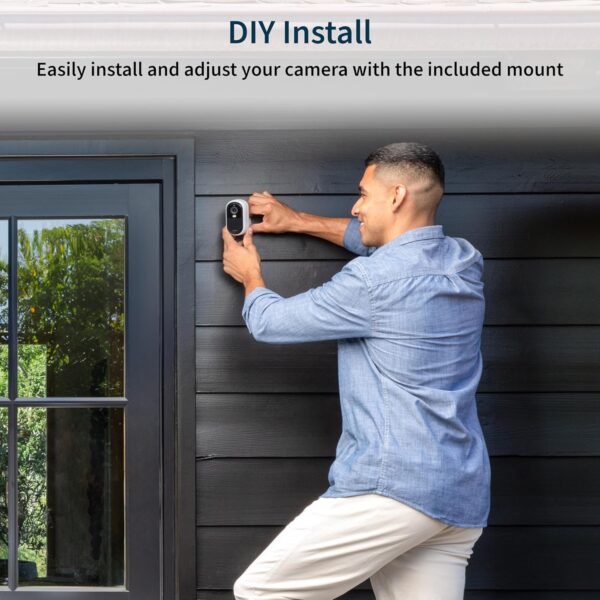 Arlo Essential Security Camera 1080p HD | Indoor - Outdoor | 2nd Gen | Wireless with Spotlight, 2-Way Audio, Color Night Vision, Live Stream, Real Time Notifications, Wide Angle - White, 2 Cameras