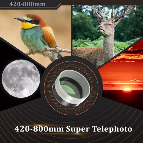 420-800mm Telephoto Lens for Canon - EF Lens for Canon DSLR, Manual Focus MF Zoom Lens for Canon EOS Rebel SL3 SL2 SL1 T8i T7i T7 T6 4000D 1500D 90D 80D 77D 70D 60D 7D 6D 5D 1D DSLR Cameras