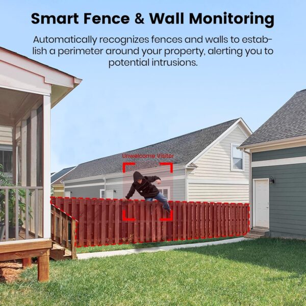 AOSU SolarCam P1 Max, Solar Security Camera Wireless Outdoor, 4K UHD Camera for Home Security with Enhanced AI Detection for Fences & Parking, Integrated Solar Panel, Easy Setup, No Monthly Fees