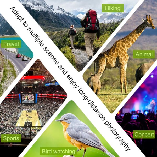 36X Long Focus Telephoto Phone Lens for iPhone and Android, Zoom Cellphone Camera Lens with Phone Clip for Picture Video Taking