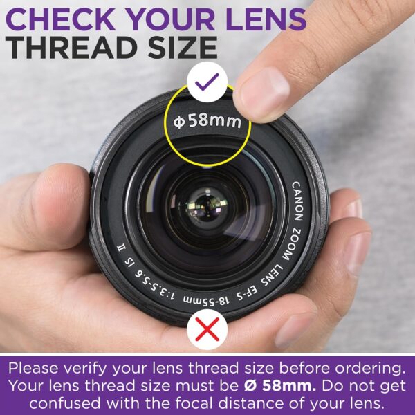 58MM 0.43x Altura Photo Professional HD Wide Angle Lens (w/Macro Portion) for Canon EOS 70D 77D 80D 90D Rebel T8i T7 T7i T6i T6s T6 SL2 SL3 DSLR Cameras