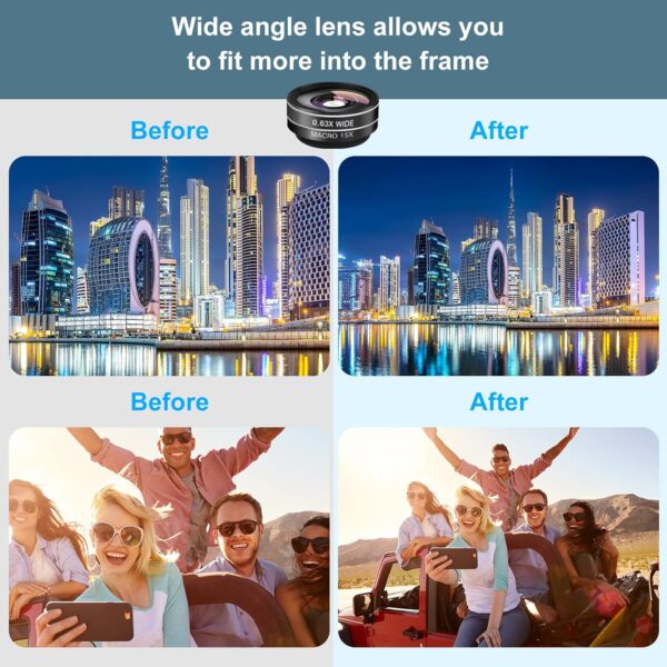 Phone Camera Lens (11 Lenses) Phone Lens Kit, Clip on Fisheye/Macro/Wide Angle Lens Attachment with Travel Case for iPhone 14 13 12 11 Xs X Pro Max Samsung Android Smartphone