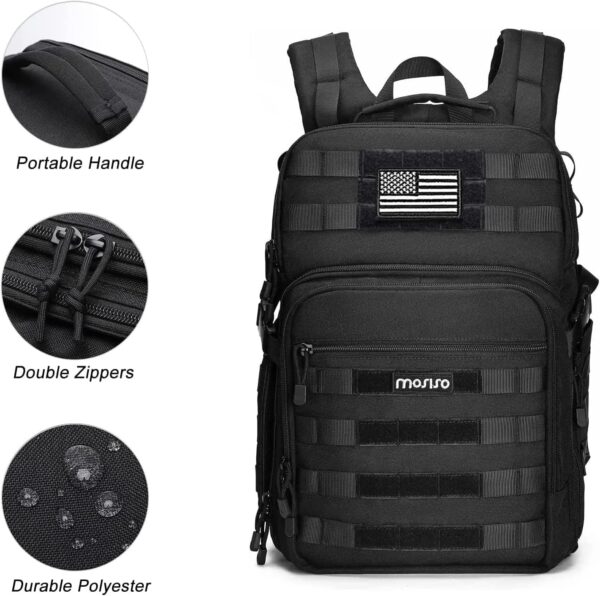 MOSISO Camera Backpack, DSLR/SLR/Mirrorless Tactical Camera Bag Case with Laptop Compartment Compatible with Canon/Nikon/Sony, Black