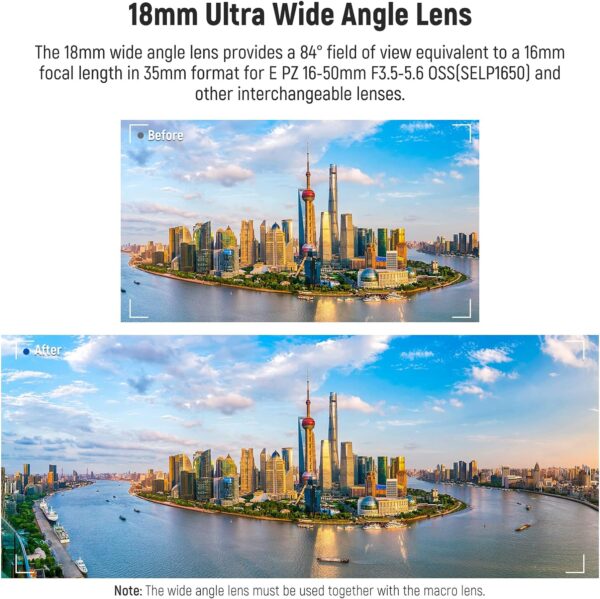 NEEWER 40.5mm HD Wide Angle Lens Compatible with Sony ZV-1F ZV-E10 A5000 A6000, 2 in 1 18mm Wide Angle & 10x Macro Additional Lens with Extension Tube, Bayonet Mount Lens Adapter (LS-30, Black)