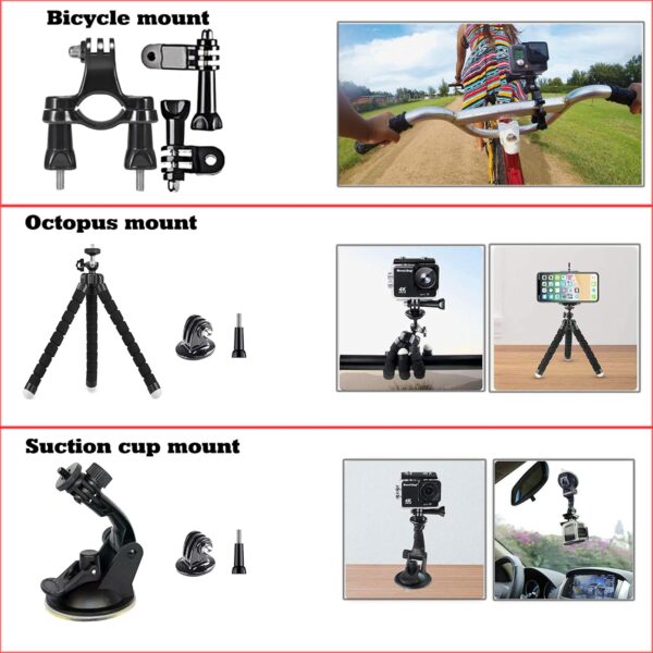 60 in 1 Camera Accessories Kit Compatible with GoPro Hero 13 12 11 10 9 8 7 6 5/Session 5/Hero 4/3+/3/2/1, Insta360, DJI Osmo Action, AKASO, APEMAN, Campark, SJCAM